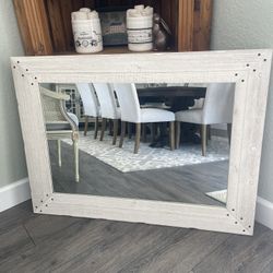 Beautiful White Wood Mirror