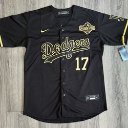 Los Angeles Dodgers Ohtani Black/Gold World Series Jersey  