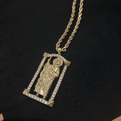 Gold St Jude Chain /Oro