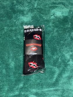 Chrome Hearts Black Socks with Lip Graphic