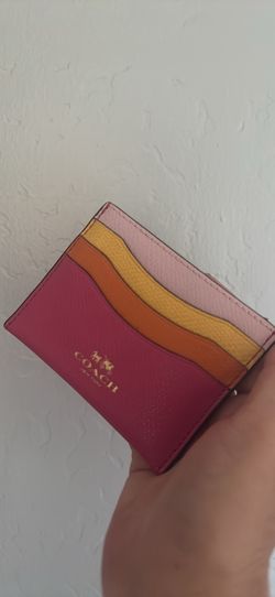 Coach Colorblock Leather Card Holder / Card Case - Excellent Condition