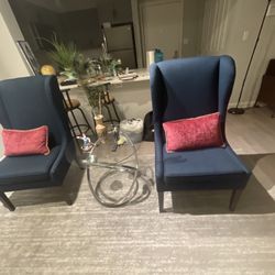 Beautiful blue Accent Chairs! Set Of 2 - Cushions Complementary