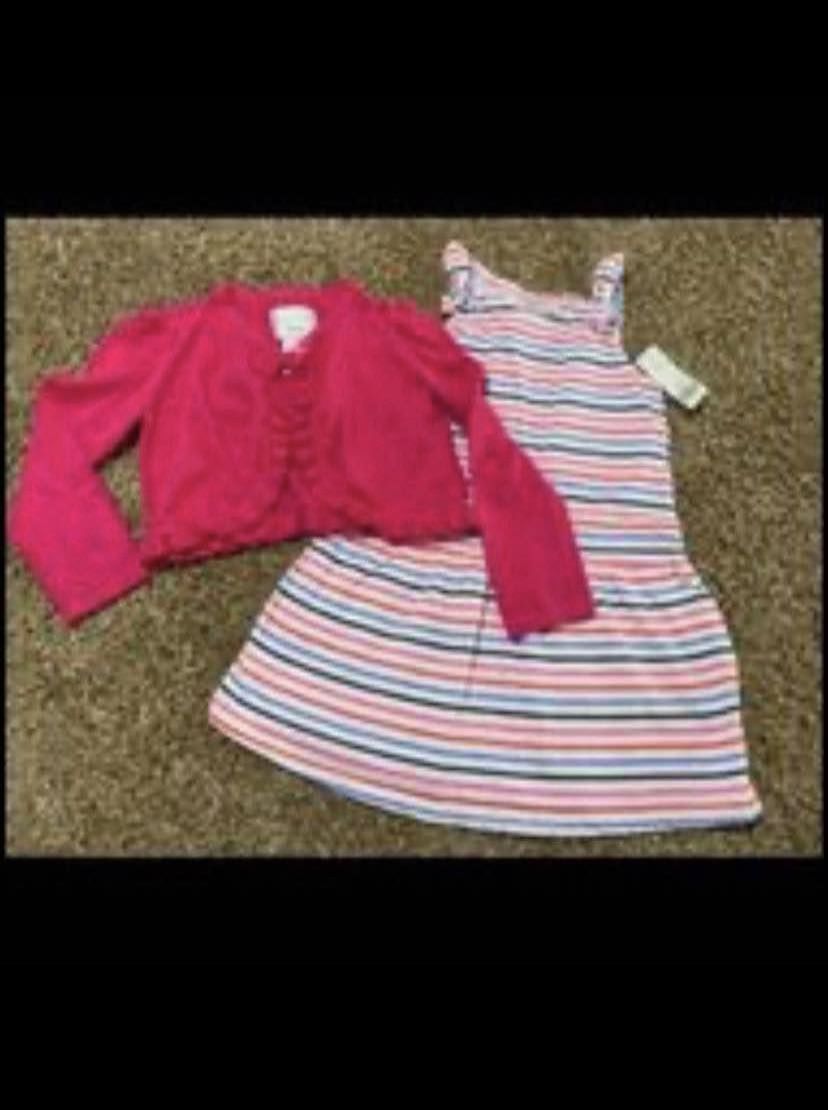 Girls striped sundress size 3 with Sweater