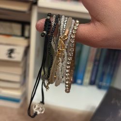 Cluster of Black Bracelets