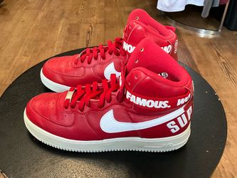 Nike Air Force 1 High Supreme SP Red 2014 World Famous Varsity Red Sneakers Size 10.5”