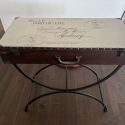 French Postcard Suitcase Console Table