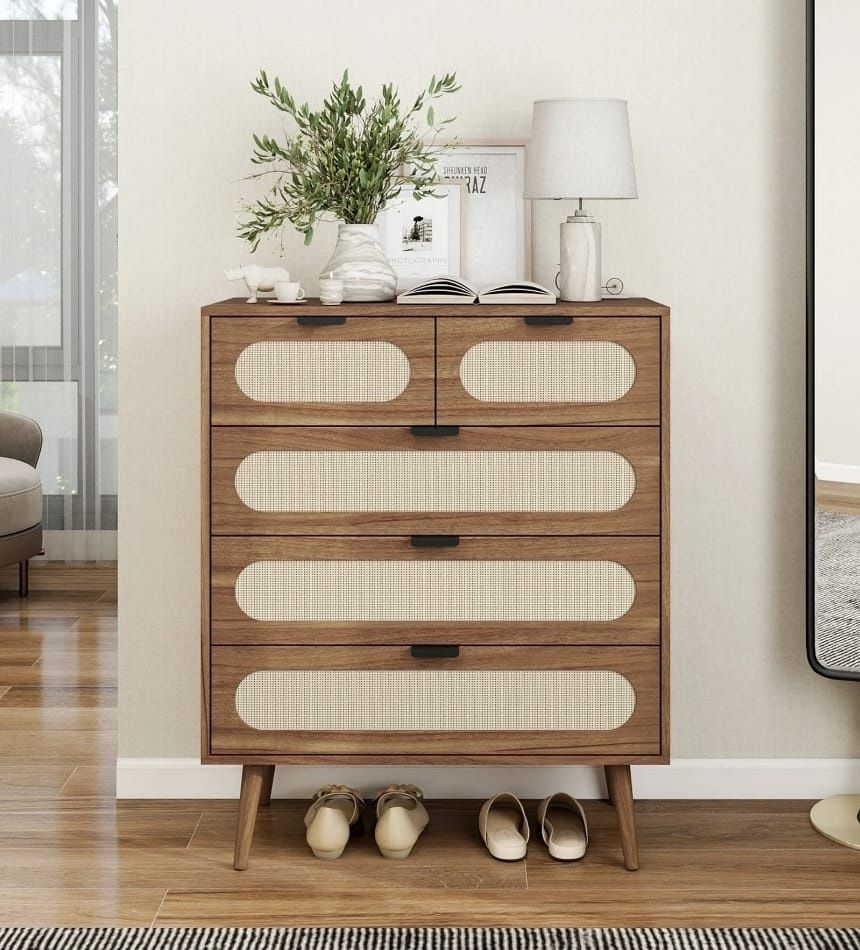 New Modern Contemporary Tall 5 Drawer Dresser  