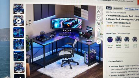 Black corner desk