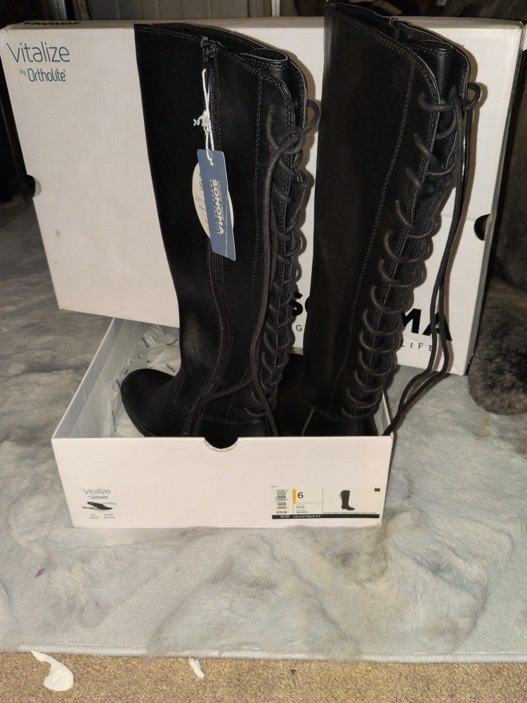 New Vitalize By Ortholite Black Boots Size6