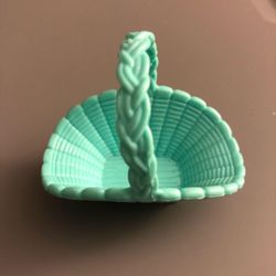 2002 Vintage Doll Basket Accessory Teal/Cyan/Turquoise