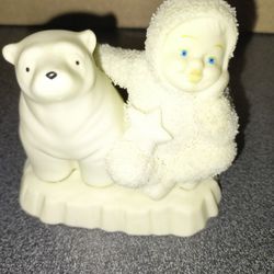 Vintage Baby Polar Bear With Snowbabie