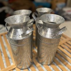 Galvanized Milk Jug Decor