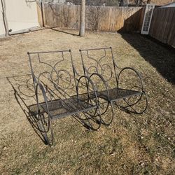 Set of 2 Wrought Iron Outdoor Rocking Chairs – Black Metal Patio Rockers