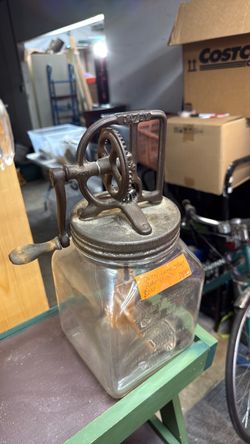 Dazey Large Vintage Glass Butter Churn