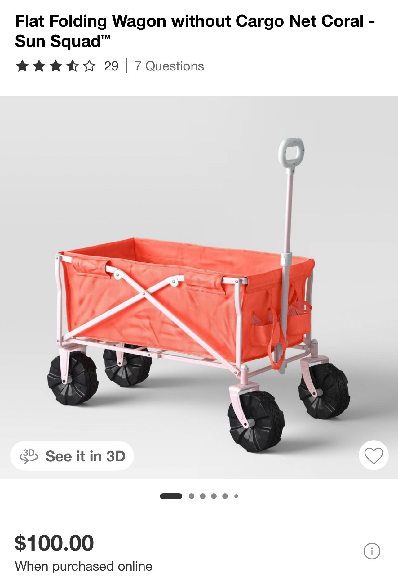New Target Flat folding wagon coral I sun squad