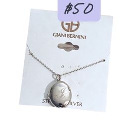 925 Silver J  Locket Necklace