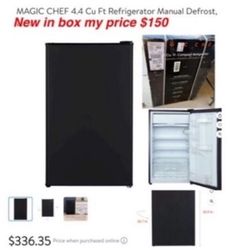 New MAGIC CHEF 4.4 Cu Ft Refrigerator Manual Defrost, E-Star $150 cash only East Palmdale 