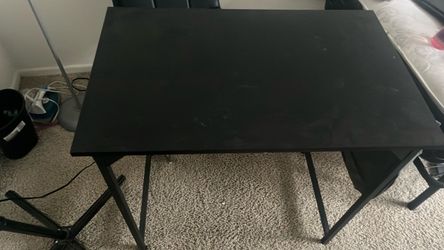 Black Desk with Metal Legs