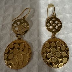 Coach Dangle, Gold Earrings
