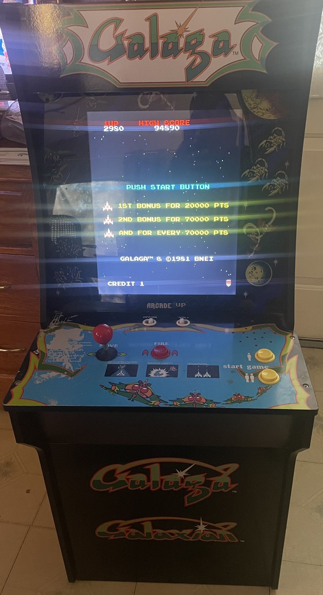 Arcade1up Galaga Arcade Machine 4ft Size