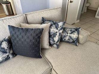 9 Grey And Blue Pillows (NEW)