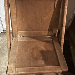 (2) Set of Vintage Oak Folding Chairs