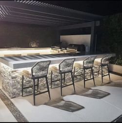 Purple leaf  patio bar Stools set