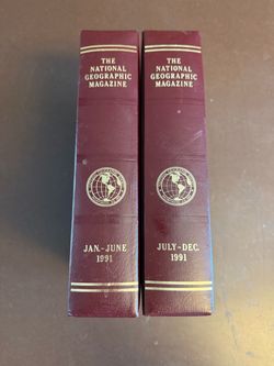 National Geographic Magazine 1991 Bound Volumes Set