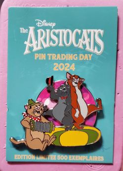 DLP The Aristocats Pin Trading Day 2024 LE 500  O'malley, Scat Cat and Peppo JazzBand