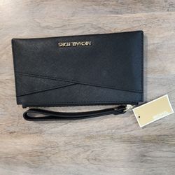 Michael Kors black slim wristlet