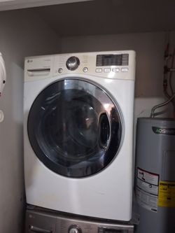 LG front-load laundry appliance featuring TrueSteam and Sensor Dry technology & LG 9.0 cu. ft. Mega Capacity Gas Dryer (Model DLGX8101V)
