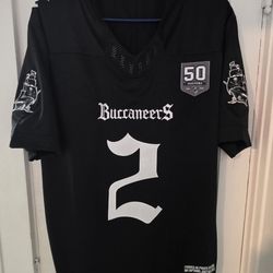 New! Men's Size Medium Black Tampa Bay Buccaneer Gothic Jersey. Emeka Egbuka.