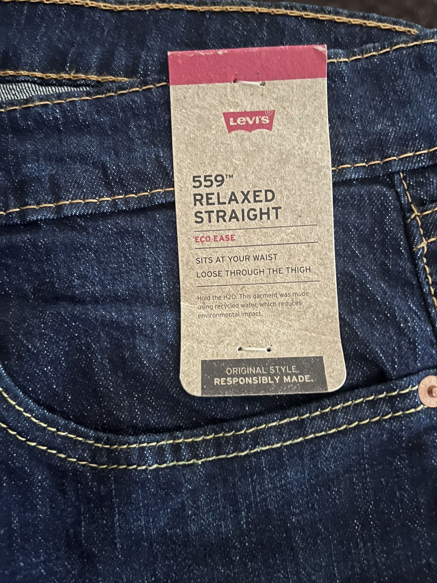 Levi’s 559 Relaxed Fit Jeans Men’s 36x34 Dark Blue Denim