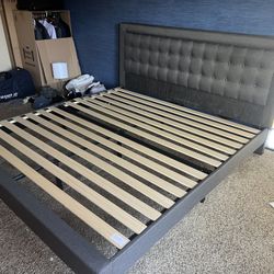 King-sized Metal Bed Frame & Headboard