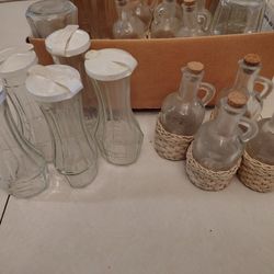 Salad Dressing Jars, Baskets, Coffee Server Pots
