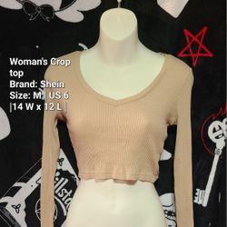Shein | Women's Tan Ribbed Crop Top | Size M / US 6
|14 W x 12 L |
