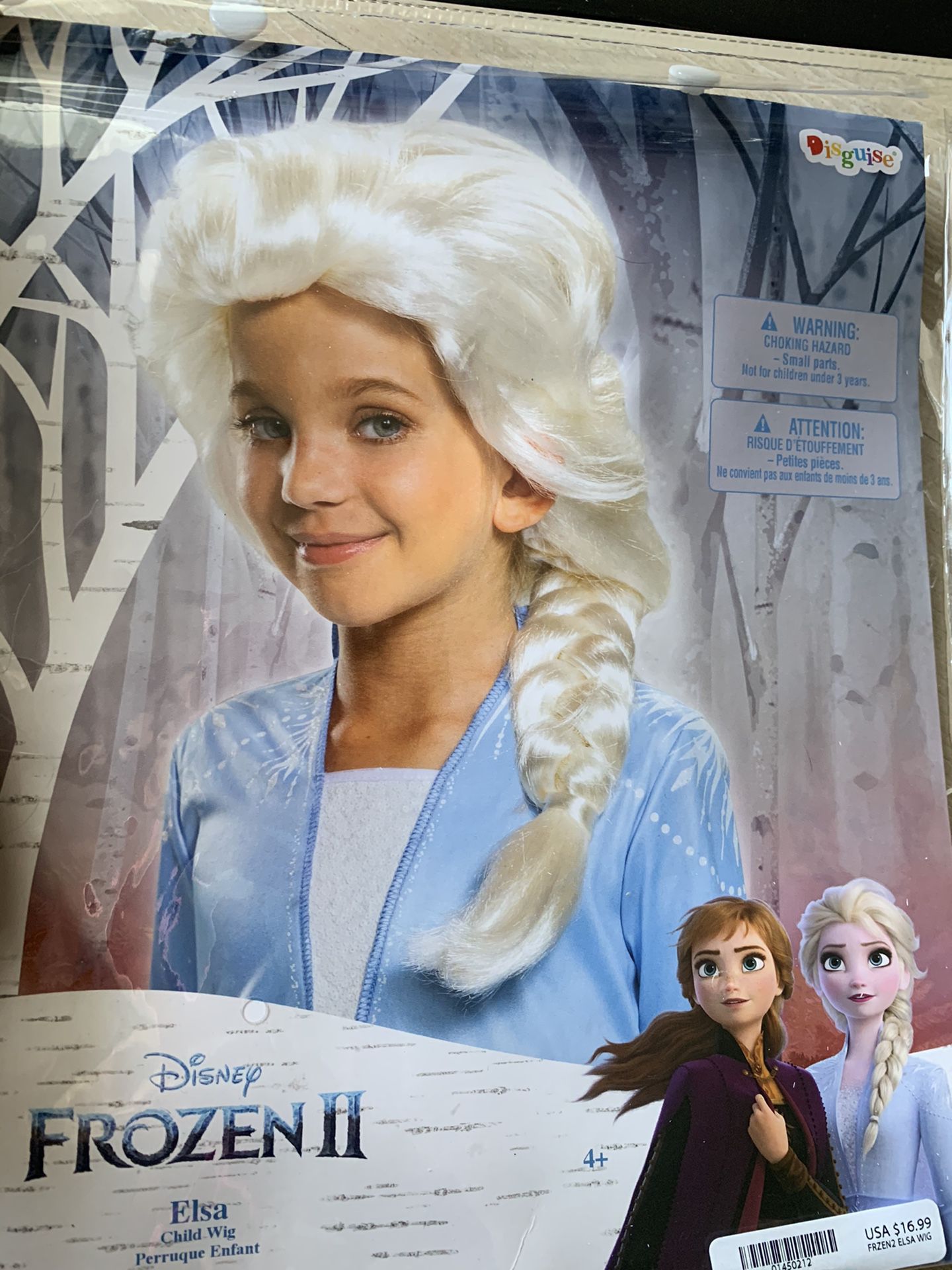 Kids Girls Elsa Frozen 2 Hair Wig Pretend Dress Up