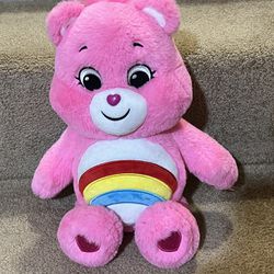 14" Care Bears CHEER BEAR Just Play Plush Stuffed Animal Doll Pink Rainbow 2020