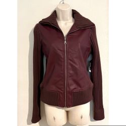 NWT burgundy Faux Leather Baccini jacket. Originally $89. Sz S