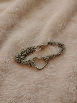 Silver Multi-Chain Heart Bracelet