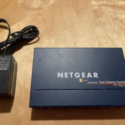 Netgear Model Fs108 8 Port 10/100 Desktop Fast Ethernet Switch 