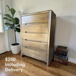 Modern 5 Drawer Wooden Dresser – 36” Wide – $250 Delivered