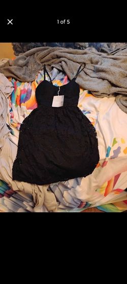 Black Lace Mini Dress with Tags