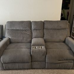 2-seated Reclinable Couch With Charging Station