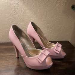 Light Pink Bow Heels