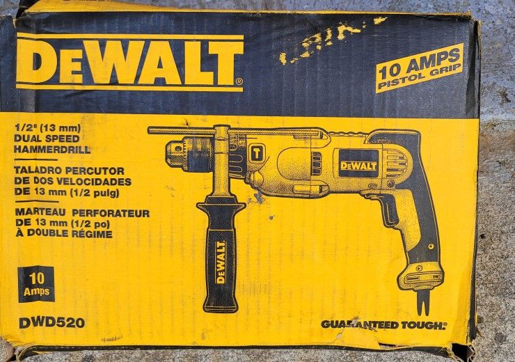 Dewalt 1/2 in  10 Amp Variable Speed Corded Hammer Drill 