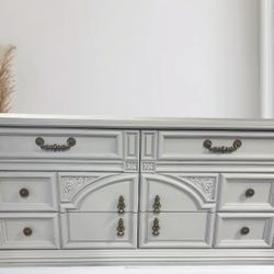 Dresser/Buffet/sideboard custom painted by hand in light gray