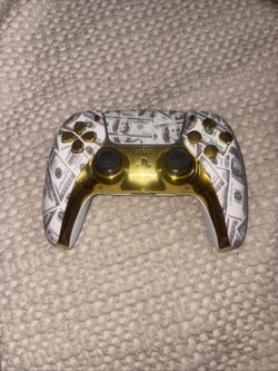 moneybag ps5 controller  Money Print Gold Custom Controller