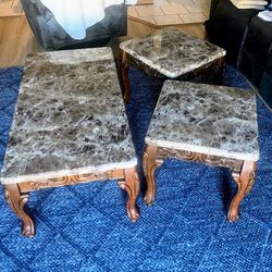 WAYFAIR RANEE COLLECTION MARBLE/GRANITE 3 PIECE TABLE SET