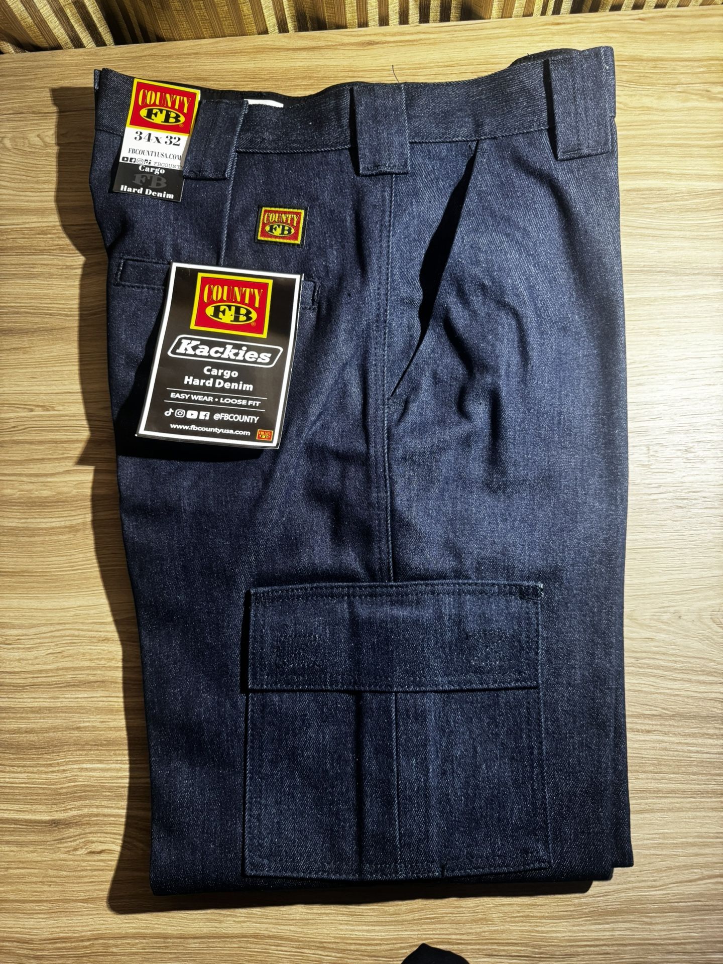 FB County Cargo Hard Denim Pants (Loose Fit)